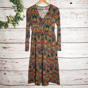 Xhilaration Floral Long Sleeve midi dress B12